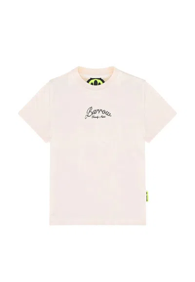 BARROW IVORY T-SHIRT FOR KIDS WITH BLACK LOGO