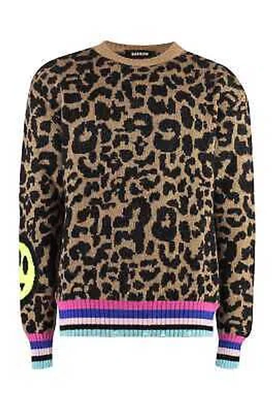 Pre-owned Barrow Jacquard Crew-neck Sweater In Animalier