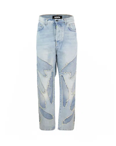 Barrow Jeans Straight Con Patch In Denim Chiaro