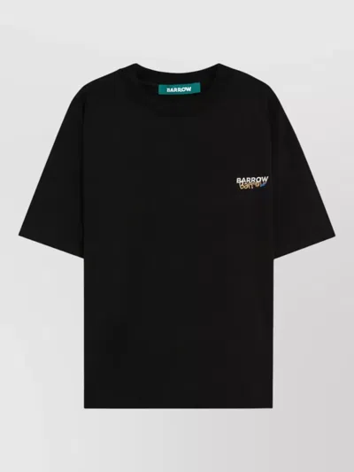 Barrow Jersey T Shirt Crew Neck Graphic Print In Black