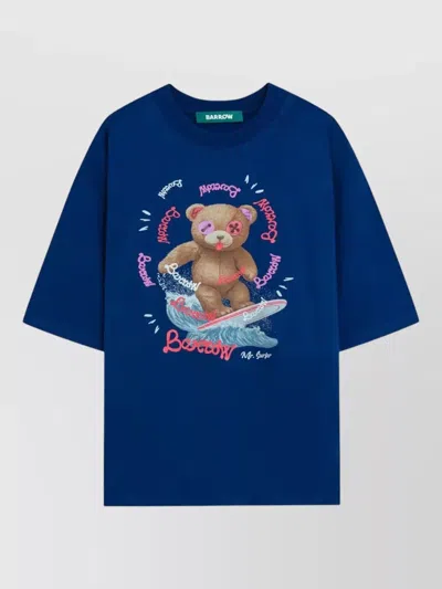 Barrow Jersey T Shirt Short Sleeves Crew Neck Graphic In Blue