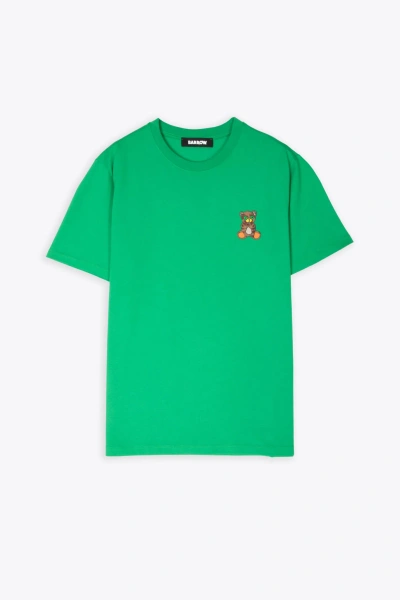 Barrow Jersey T-shirt Unisex Emerald Green T-shirt With Chest Teddy Bear Print In Verde