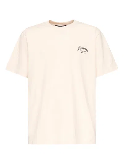Barrow Jersey T-shirt With Logo In Vanilla