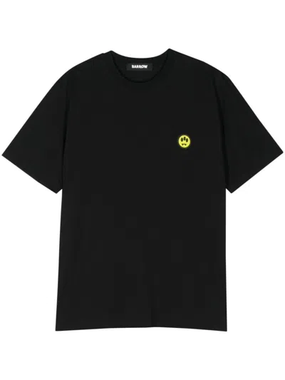 Barrow Smiling Crew Neck T-shirt In Black