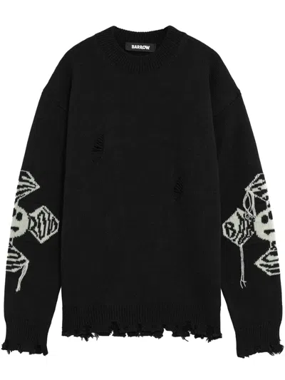 Barrow Distressed Graphic Sweater In Multi