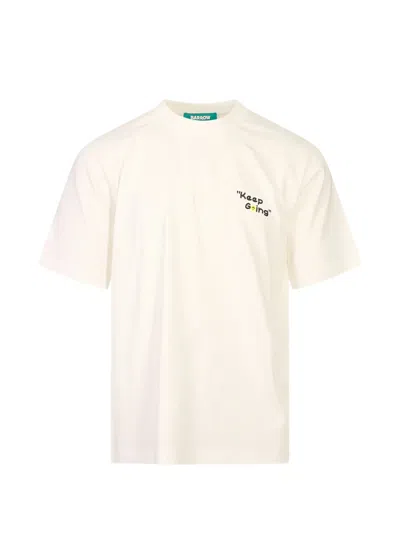 Barrow Keep Going Teddy-bear Print T-shirt In Neutral