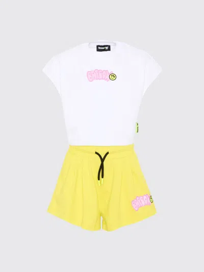 Barrow Kids Cotton Set With Logo In Yellow