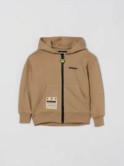 Barrow Kids Hooded Zip Sweatshirt In Brown