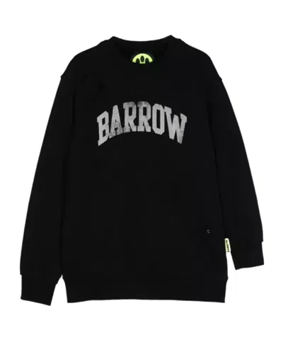 Barrow Kids Logo Printed Crewneck Sweatshirt In Black