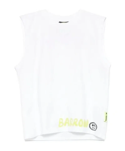 Barrow Kids Logo Printed Crewneck Tank Top In White