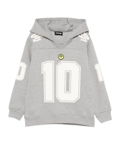 Barrow Kids Number Print Hoodie In Gray