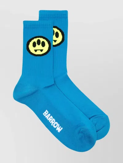 Barrow Logo-intarsia Ribbed Socks In Blue