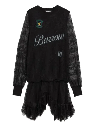 Barrow Lace-panel Mini Dress In Black