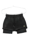 Barrow Cotton Shorts High-rise Waist Elastic Waistband In Black