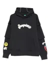 Barrow Layered Graphic-print Hoodie In Black
