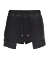 Barrow Cotton Shorts High-rise Waist Elastic Waistband In Black
