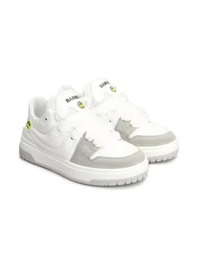 Barrow Kids' Leather Sneakers In White