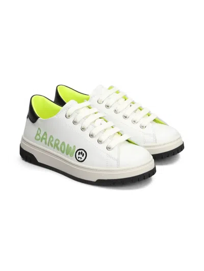 Barrow Kids' Leather Sneakers In White