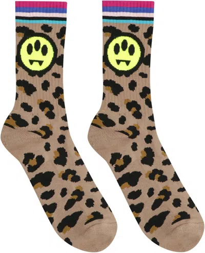 Barrow Leopard Motif Knitted Socks In Multi