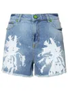 Barrow Abstract-pattern Print Denim Shorts In Multi