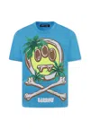 Barrow Light Blue T-shirt For Kids With Smiley In Blue