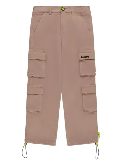 Barrow Kids' Logo-appliqué Cargo Trousers In Nude