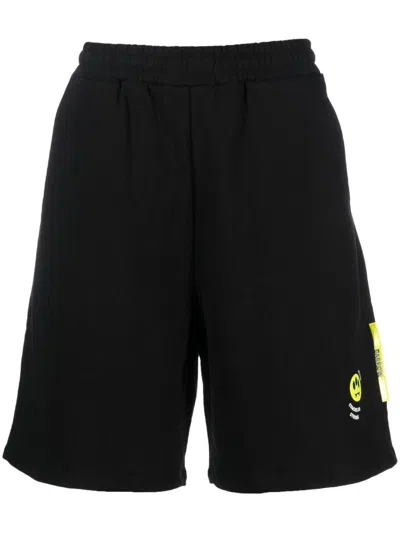 Barrow Signature Waistband Wide-leg Shorts In Black