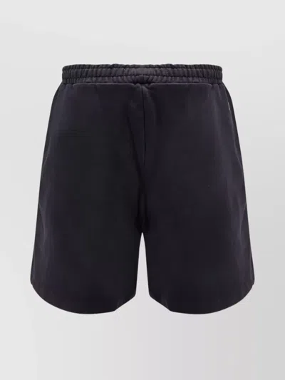 Barrow Logo Cotton Bermuda Shorts In Black
