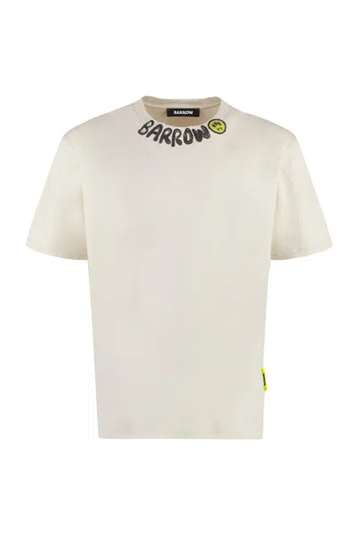 Barrow Logo Cotton T-shirt In Neutral