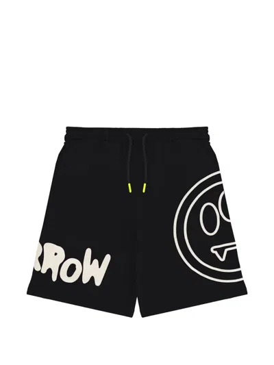 Barrow Kids' Logo-detail Drawstring Shorts In Black