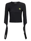 Barrow Logo-detail Split-sleeve T-shirt In Black