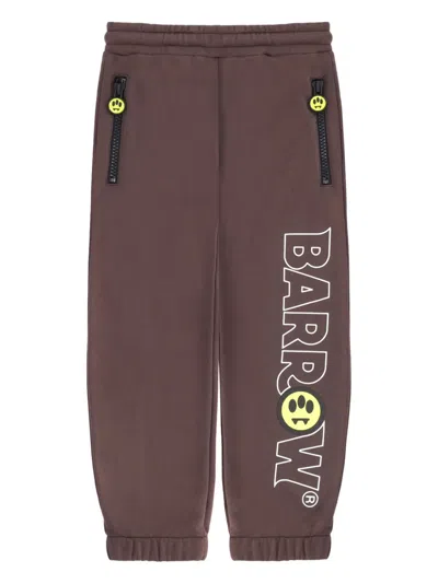 Barrow Kids' Logo-detail Track Pants In Brown