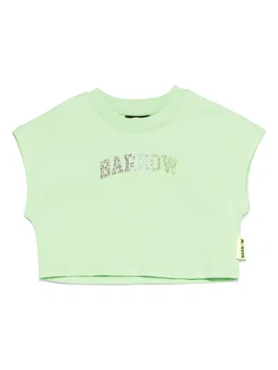 Barrow Kids' Logo-embellished Cropped T-shirt In Green