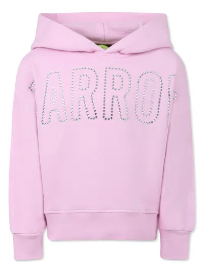 Barrow Kids' Logo-embellished Hoodie In Pink