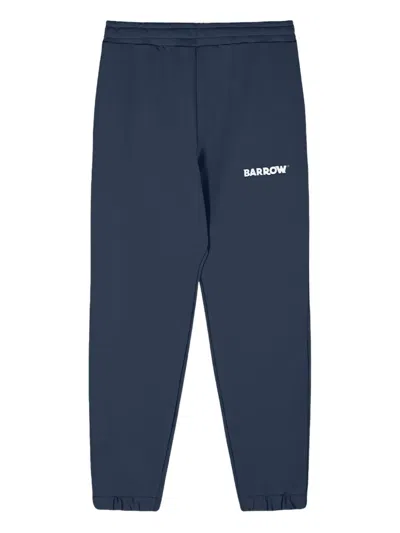 Barrow Logo-embroidered Cuffed Joggers In Blue