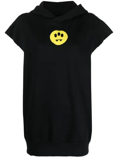 Barrow Logo-embroidered Jersey Hoodie In Black