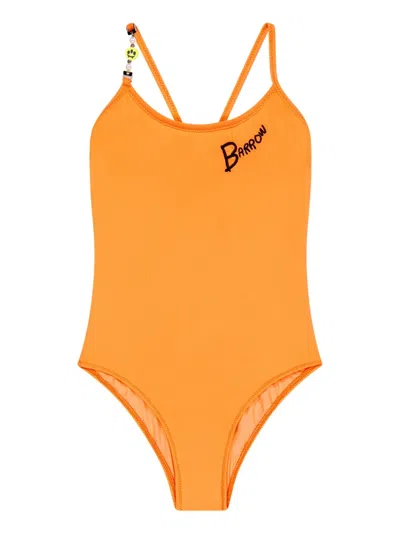 Barrow Logo-embroidered Swimsuit In Orange