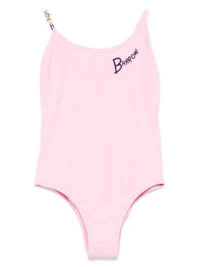 Barrow Kids' Logo-embroidered Swimsuit In Pink