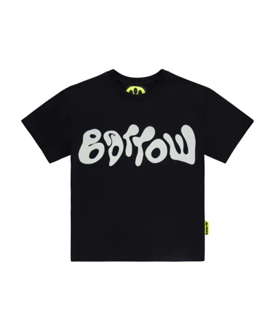 Barrow Kids' Flocked-logo Cotton T-shirt In Black