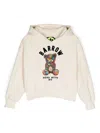 Barrow Logo-flocked Hoodie In Neutrals