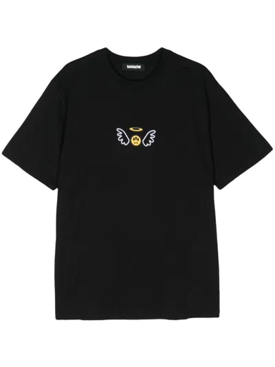 Barrow Logo-flocked T-shirt In Black