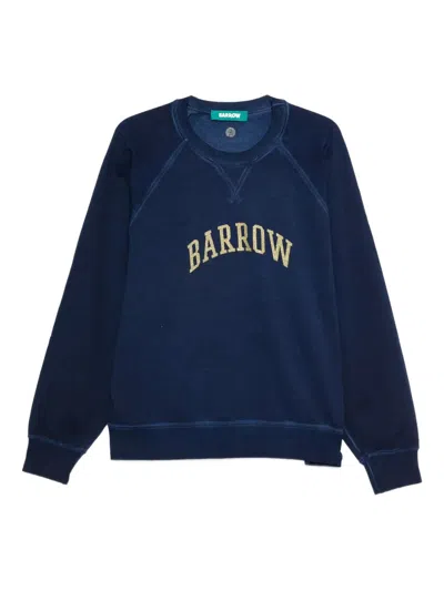 Barrow Logo Graphic Cotton Crewneck Sweatshirt With Number 10 Back Print In Blue
