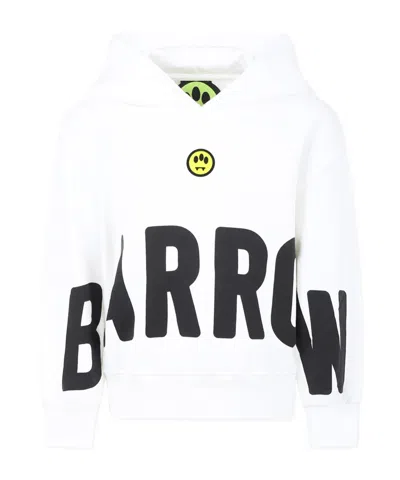 Barrow White Sweatshirt For Kids With Logo