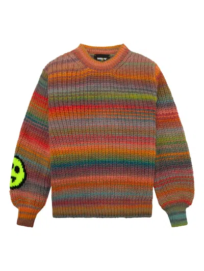 Barrow Kids' Pullover Mit Intarsien-logo In Orange