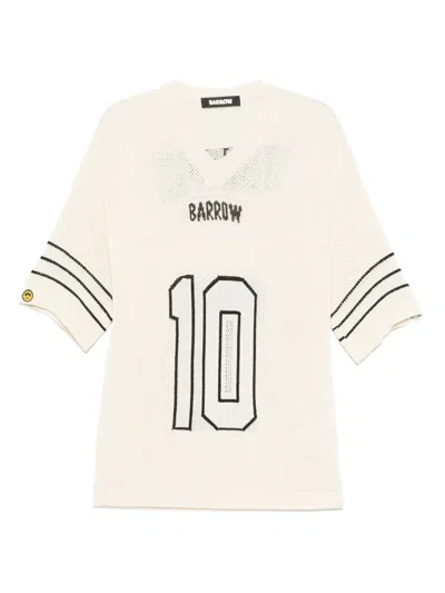 Barrow Logo-intarsia T-shirt In Neutrals