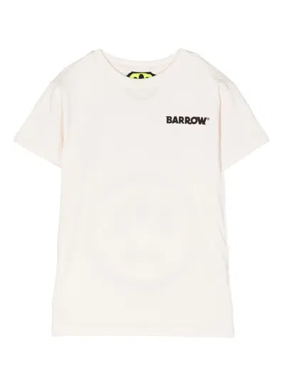 Barrow Kids' Logo-lettering Cotton T-shirt In Weiss