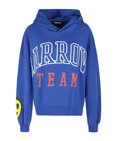 Barrow Logo Logo Hooded Sweater In Blue