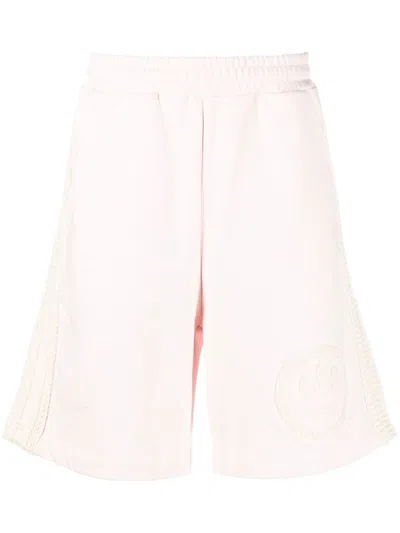 Barrow Logo-patch Cotton Track Shorts In Pink