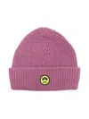 Barrow Logo-patch Knitted Beanie In Pink