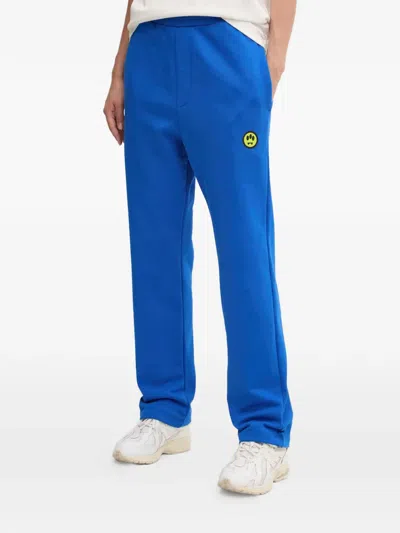 Barrow Logo-patch Sweatpants In Blue